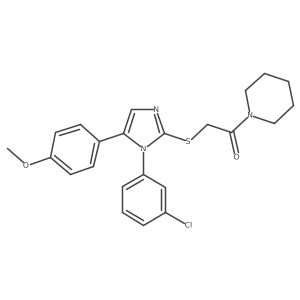 2-((1-(3-chlorophenyl)-5-(4-methoxyphenyl)-1H-imidazol-2-yl)thio)-1-(piperidin-1-yl)ethanone Structure