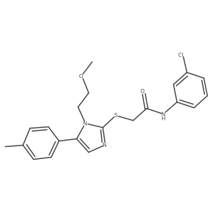 N-(3-chlorophenyl)-2-((1-(2-methoxyethyl)-5-(p-tolyl)-1H-imidazol-2-yl)thio)acetamide结构式