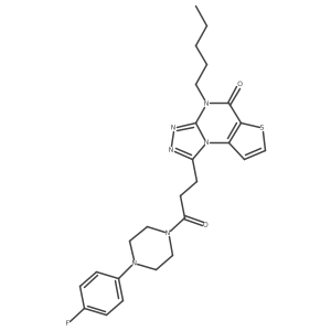 1-(3-(4-(4-fluorophenyl)piperazin-1-yl)-3-oxopropyl)-4-pentylthieno[2,3-e][1,2,4]triazolo[4,3-a]pyrimidin-5(4H)-one Structure