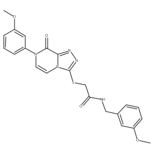N-(3-methoxybenzyl)-2-((7-(3-methoxyphenyl)-8-oxo-7,8-dihydro-[1,2,4]triazolo[4,3-a]pyrazin-3-yl)thio)acetamide结构式