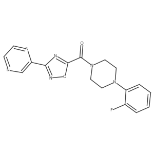 (4-(2-Fluorophenyl)piperazin-1-yl)(3-(pyrazin-2-yl)-1,2,4-oxadiazol-5-yl)methanone Structure