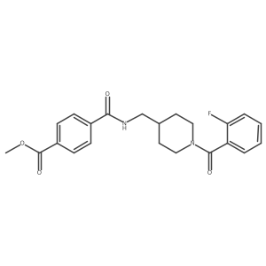 Methyl 4-(((1-(2-fluorobenzoyl)piperidin-4-yl)methyl)carbamoyl)benzoate Structure