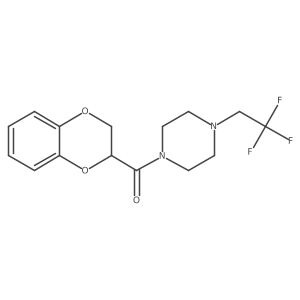 1-(2,3-Dihydro-1,4-benzodioxine-2-carbonyl)-4-(2,2,2-trifluoroethyl)piperazine Structure