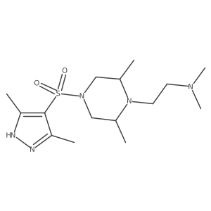 4-[(3,5-Dimethyl-1H-pyrazol-4-yl)sulfonyl]-N,N,2,6-tetramethyl-1-piperazineethanamine Structure