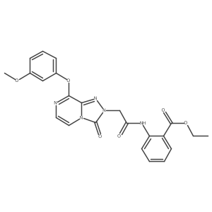ethyl 2-{2-[8-(3-methoxyphenoxy)-3-oxo-2H,3H-[1,2,4]triazolo[4,3-a]pyrazin-2-yl]acetamido}benzoate Structure