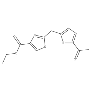 2-(5-Acetyl-thiophen-2-ylmethyl)-thiazole-4-carboxylic acid ethyl ester结构式