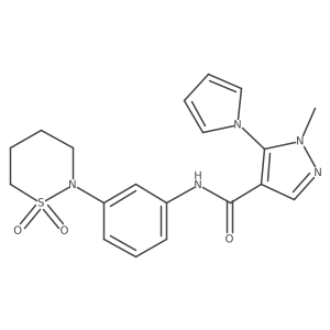 N-[3-(1,1-dioxido-1,2-thiazinan-2-yl)phenyl]-1-methyl-5-(1H-pyrrol-1-yl)-1H-pyrazole-4-carboxamide Structure