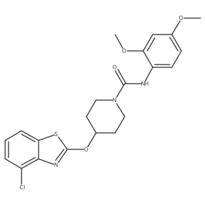 4-((4-chlorobenzo[d]thiazol-2-yl)oxy)-N-(2,4-dimethoxyphenyl)piperidine-1-carboxamide结构式