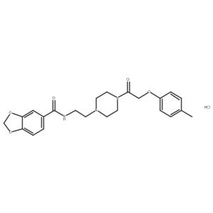 N-(2-(4-(2-(p-tolyloxy)acetyl)piperazin-1-yl)ethyl)benzo[d][1,3]dioxole-5-carboxamide hydrochloride结构式