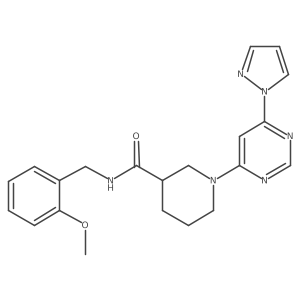 1-(6-(1H-pyrazol-1-yl)pyrimidin-4-yl)-N-(2-methoxybenzyl)piperidine-3-carboxamide Structure