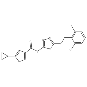 N-(5-((2-chloro-6-fluorobenzyl)thio)-1,3,4-thiadiazol-2-yl)-5-cyclopropylisoxazole-3-carboxamide Structure