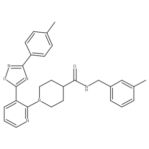 N-(3-methylbenzyl)-1-{3-[3-(4-methylphenyl)-1,2,4-oxadiazol-5-yl]pyridin-2-yl}piperidine-4-carboxamide结构式