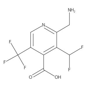 2-(Aminomethyl)-3-(difluoromethyl)-5-(trifluoromethyl)pyridine-4-carboxylic acid结构式
