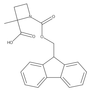 (S)-1-(((9H-fluoren-9-yl)methoxy)carbonyl)-2-methylazetidine-2-carboxylic acid结构式