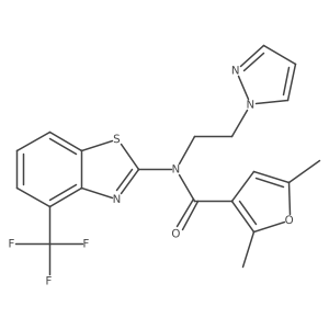 N-(2-(1H-pyrazol-1-yl)ethyl)-2,5-dimethyl-N-(4-(trifluoromethyl)benzo[d]thiazol-2-yl)furan-3-carboxamide Structure