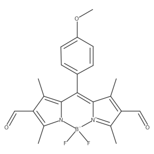 5,5-Difluoro-10-(4-methoxyphenyl)-1,3,7,9-tetramethyl-5H-4l4,5l4-dipyrrolo[1,2-c:2',1'-f][1,3,2]diazaborinine-2,8-dicarbaldehyde Structure
