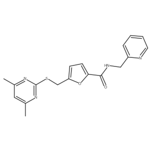 5-{[(4,6-dimethylpyrimidin-2-yl)sulfanyl]methyl}-N-(pyridin-2-ylmethyl)furan-2-carboxamide Structure