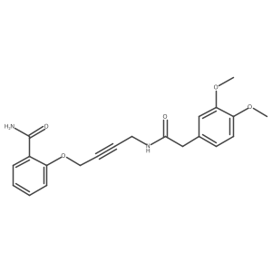 2-((4-(2-(3,4-Dimethoxyphenyl)acetamido)but-2-yn-1-yl)oxy)benzamide结构式