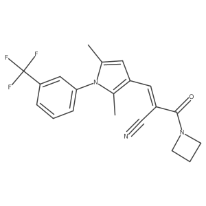 (E)-2-(Azetidine-1-carbonyl)-3-[2,5-dimethyl-1-[3-(trifluoromethyl)phenyl]pyrrol-3-yl]prop-2-enenitrile结构式
