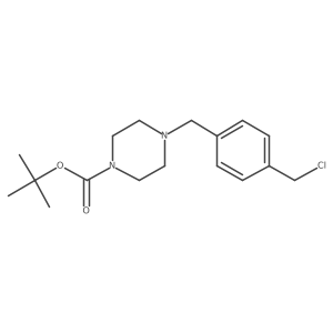tert-butyl 4-[[4-(chloromethyl)phenyl]methyl]piperazine-1-carboxylate结构式