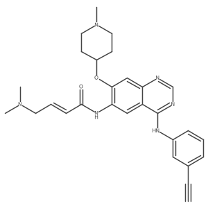 (2E)-4-(Dimethylamino)-N-[4-[(3-ethynylphenyl)amino]-7-[(1-methyl-4-piperidinyl)oxy]-6-quinazolinyl]-2-butenamide Structure