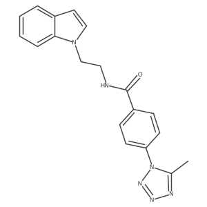 N-[2-(1H-indol-1-yl)ethyl]-4-(5-methyl-1H-1,2,3,4-tetraazol-1-yl)benzamide结构式