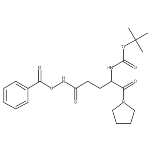 tert-Butyl (S)-(5-((benzoyloxy)amino)-1,5-dioxo-1-(pyrrolidin-1-yl)pentan-2-yl)carbamate Structure