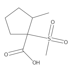1-Methanesulfonyl-2-methylcyclopentane-1-carboxylic acid Structure