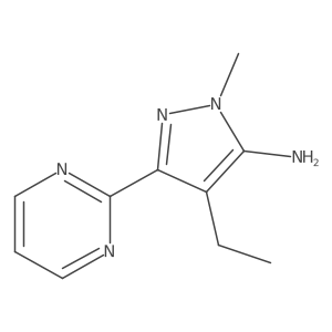 4-ethyl-1-methyl-3-(pyrimidin-2-yl)-1H-pyrazol-5-amine结构式