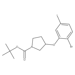 (S)-tert-Butyl 3-(2-bromo-5-iodophenoxy)pyrrolidine-1-carboxylate结构式