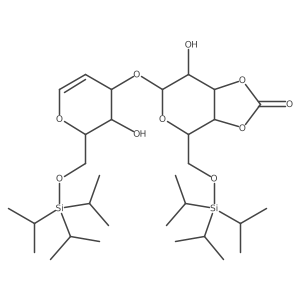 (3aS,4R,6R,7R,7aR)-7-hydroxy-6-[[(2R,3R,4R)-3-hydroxy-2-[tri(propan-2-yl)silyloxymethyl]-3,4-dihydro-2H-pyran-4-yl]oxy]-4-[tri(propan-2-yl)silyloxymethyl]-4,6,7,7a-tetrahydro-3aH-[1,3]dioxolo[4,5-c]pyran-2-one结构式