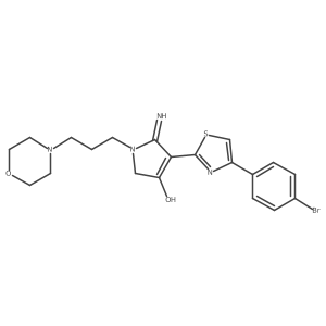 4-[4-(4-bromophenyl)-1,3-thiazol-2-yl]-5-imino-1-[3-(morpholin-4-yl)propyl]-2,5-dihydro-1H-pyrrol-3-ol结构式