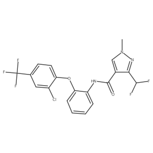 N-[2-[2-chloro-4-(trifluoromethyl)phenoxy]phenyl]-3-(difluoromethyl)-1-methyl-pyrazole-4-carboxamide结构式