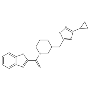 Benzo[d]thiazol-2-yl(3-((3-cyclopropyl-1,2,4-oxadiazol-5-yl)methyl)piperidin-1-yl)methanone Structure