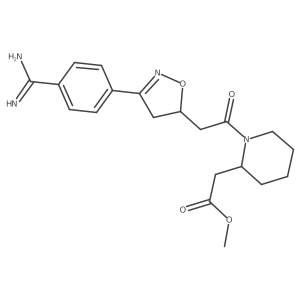 Methyl 2-[1-[2-[3-(4-carbamimidoylphenyl)-4,5-dihydro-1,2-oxazol-5-yl]acetyl]piperidin-2-yl]acetate Structure