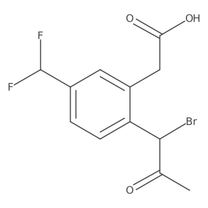 2-(1-Bromo-2-oxopropyl)-5-(difluoromethyl)phenylacetic acid Structure