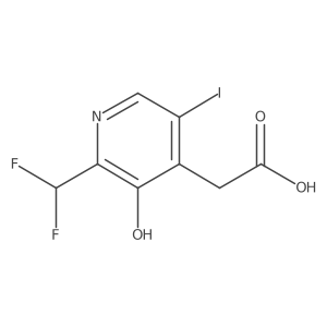 2-(Difluoromethyl)-3-hydroxy-5-iodopyridine-4-acetic acid Structure