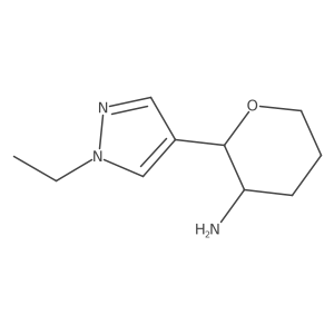 rac-(2R,3S)-2-(1-ethyl-1H-pyrazol-4-yl)oxan-3-amine结构式