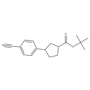 4-(1-Boc-3-pyrrolidinyl)benzonitrile结构式