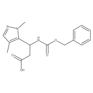 3-{[(benzyloxy)carbonyl]amino}-3-(1,4-dimethyl-1H-pyrazol-5-yl)propanoic acid Structure