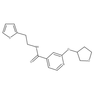 2-((tetrahydrofuran-3-yl)oxy)-N-(2-(thiophen-2-yl)ethyl)isonicotinamide结构式