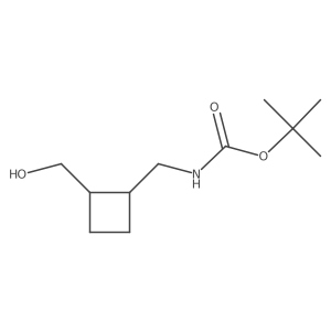 tert-Butyl (((1R,2S)-2-(hydroxymethyl)cyclobutyl)methyl)carbamate结构式