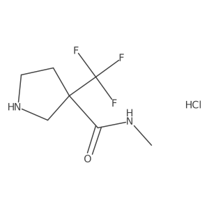 N-methyl-3-(trifluoromethyl)pyrrolidine-3-carboxamide hydrochloride结构式
