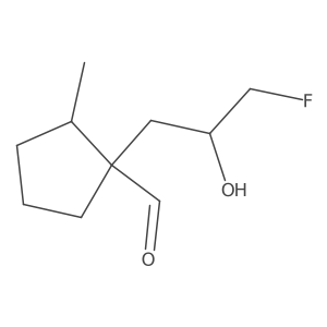 1-(3-Fluoro-2-hydroxypropyl)-2-methylcyclopentane-1-carbaldehyde Structure