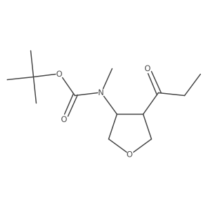 tert-butyl N-methyl-N-(4-propanoyloxolan-3-yl)carbamate结构式