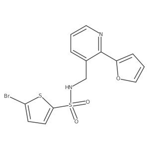 5-bromo-N-((2-(furan-2-yl)pyridin-3-yl)methyl)thiophene-2-sulfonamide Structure