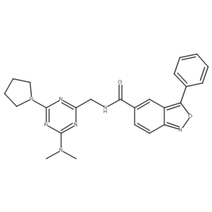 N-((4-(dimethylamino)-6-(pyrrolidin-1-yl)-1,3,5-triazin-2-yl)methyl)-3-phenylbenzo[c]isoxazole-5-carboxamide结构式