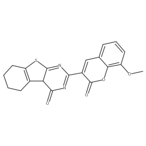 2-(8-methoxy-2-oxochromen-3-yl)-5,6,7,8-tetrahydro-4aH-[1]benzothiolo[2,3-d]pyrimidin-4-one结构式