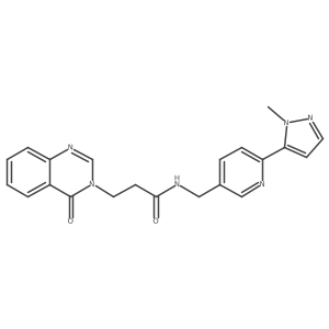 N-((6-(1-methyl-1H-pyrazol-5-yl)pyridin-3-yl)methyl)-3-(4-oxoquinazolin-3(4H)-yl)propanamide结构式