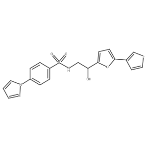 N-(2-hydroxy-2-(5-(thiophen-3-yl)furan-2-yl)ethyl)-4-(1H-pyrazol-1-yl)benzenesulfonamide Structure